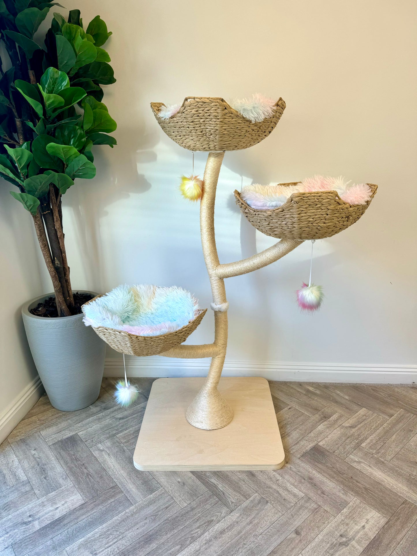 Aesthetic Pastel Coloured Rainbow Bright Bonsai style cat tree tower